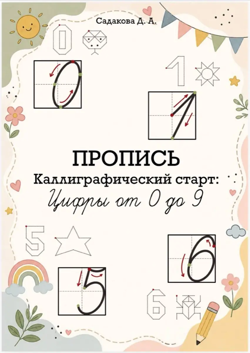 Обложка прописи «Каллиграфический старт. Цифры от 0 до 9»